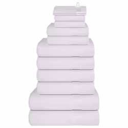 vidaXL Towel Set Washroom Tea Towel Hand Towel Wash Towel 360 gsm 100% Cotton - white