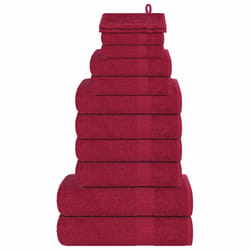 vidaXL Towel Set Washroom Tea Towel Hand Towel Wash Towel 360 gsm 100% Cotton - bordeaux