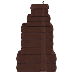 vidaXL Towel Set Washroom Tea Towel Hand Towel Wash Towel 360 gsm 100% Cotton - brown