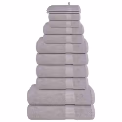 vidaXL Towel Set Washroom Tea Towel Hand Towel Wash Towel 360 gsm 100% Cotton - grey