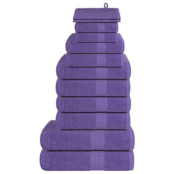vidaXL Towel Set Washroom Tea Towel Hand Towel Wash Towel 360 gsm 100% Cotton - purple