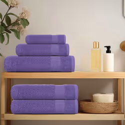 vidaXL Towel Set Washroom Tea Towel Hand Towel Wash Towel 360 gsm 100% Cotton - purple