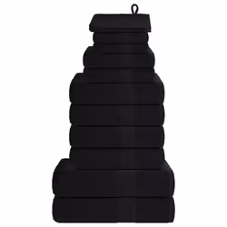 vidaXL Towel Set Washroom Tea Towel Hand Towel Wash Towel 360 gsm 100% Cotton - black