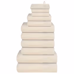 vidaXL Towel Set Washroom Tea Towel Hand Towel Wash Towel 360 gsm 100% Cotton - cream