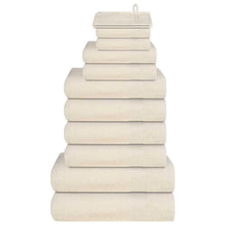 vidaXL Towel Set Washroom Tea Towel Hand Towel Wash Towel 360 gsm 100% Cotton - cream