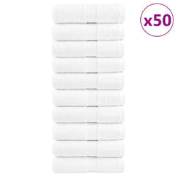 vidaXL Premium Hand Towels Shower Bath Towel Cream 600 gsm 100% Cotton - white, 15 x 21 cm/ 50 pcs