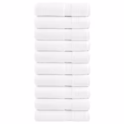 vidaXL Premium Sauna Towels Guest Bath Towel 10 pcs Grey 600gsm 100% Cotton - white, 50 x 100 cm/ 10 pcs