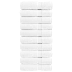 vidaXL Premium Sauna Towels Guest Bath Towel 10 pcs Grey 600gsm 100% Cotton - white, 50 x 100 cm/ 10 pcs