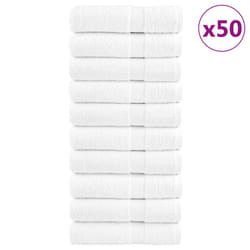 vidaXL Premium Hand Towels Shower Bath Towel Cream 600 gsm 100% Cotton - white, 50 x 100 cm/ 50 pcs
