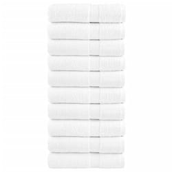 vidaXL Premium Sauna Towels Guest Bath Towel 10 pcs Grey 600gsm 100% Cotton - white, 100 x 150 cm/ 10 pcs