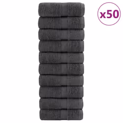 vidaXL Premium Sauna Towels Guest Bath Towel 10 pcs Grey 600gsm 100% Cotton - anthracite, 30 x 30 cm/ 50 pcs