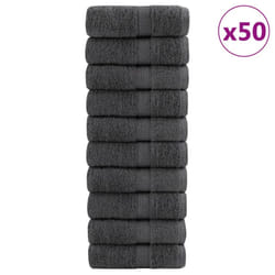 vidaXL Premium Sauna Towels Guest Bath Towel 10 pcs Grey 600gsm 100% Cotton - anthracite, 30 x 30 cm/ 50 pcs
