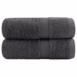 vidaXL Premium Hand Towels Shower Bath Towel Cream 600 gsm 100% Cotton - anthracite, 30 x 50 cm/ 2 pcs