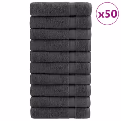 vidaXL Premium Soap Towels Hand Bath Towel 4 pcs Orange 600 gsm 100% Cotton - anthracite, 50 x 100 cm/ 50 pcs