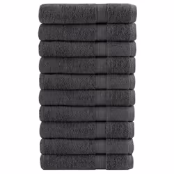 vidaXL Premium Sauna Towels Guest Bath Towel 10 pcs Grey 600gsm 100% Cotton - anthracite, 100 x 200 cm/ 10 pcs