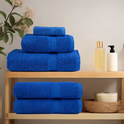 vidaXL Premium Hand Towels Shower Bath Towel Cream 600 gsm 100% Cotton - blue, 30 x 50 cm/ 10 pcs
