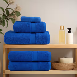 vidaXL Premium Sauna Towels Guest Bath Towel 10 pcs Grey 600gsm 100% Cotton - blue, 80 x 200 cm/ 4 pcs - Additional view 2