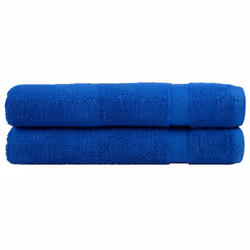 vidaXL Premium Sauna Towels Absorbent Bath Towel 2 pcs Grey 600gsm 100% Cotton - blue, 100 x 200 cm