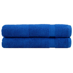 vidaXL Premium Sauna Towels Absorbent Bath Towel 2 pcs Grey 600gsm 100% Cotton - blue, 100 x 200 cm