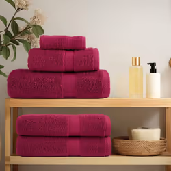 vidaXL Premium Sauna Towels Absorbent Bath Towel 2 pcs Grey 600gsm 100% Cotton - bordeaux, 30 x 30 cm - Additional view 2
