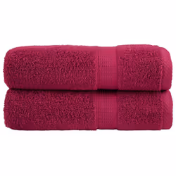 vidaXL Premium Sauna Towels Absorbent Bath Towel 2 pcs Grey 600gsm 100% Cotton - bordeaux, 50 x 100 cm