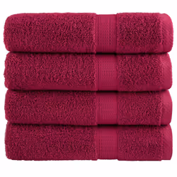 vidaXL Premium Hand Towels Shower Bath Towel Cream 600 gsm 100% Cotton - bordeaux, 50 x 100 cm/ 4 pcs