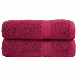 vidaXL Premium Sauna Towels Absorbent Bath Towel 2 pcs Grey 600gsm 100% Cotton - bordeaux, 100 x 150 cm