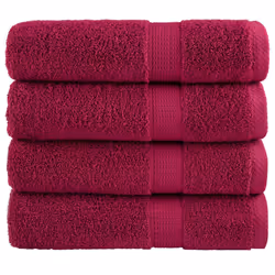 vidaXL Premium Soap Towels Hand Bath Towel 4 pcs Orange 600 gsm 100% Cotton - bordeaux, 100 x 150 cm/ 4 pcs