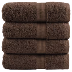 vidaXL Premium Hand Towels Shower Bath Towel Cream 600 gsm 100% Cotton - brown, 30 x 30 cm/ 4 pcs