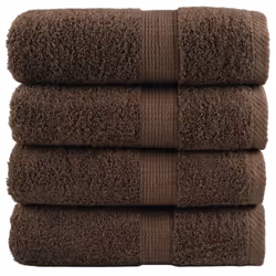 vidaXL Premium Hand Towels Shower Bath Towel Cream 600 gsm 100% Cotton - brown, 30 x 50 cm/ 4 pcs