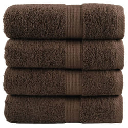 vidaXL Premium Hand Towels Shower Bath Towel Cream 600 gsm 100% Cotton - brown, 30 x 50 cm/ 4 pcs