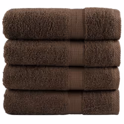 vidaXL Premium Hand Towels Shower Bath Towel Cream 600 gsm 100% Cotton - brown, 50 x 100 cm/ 4 pcs