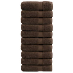 vidaXL Premium Sauna Towels Guest Bath Towel 10 pcs Gold 600gsm 100% Cotton - brown, 50 x 100 cm/ 10 pcs