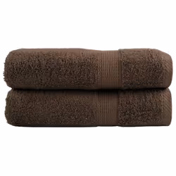 vidaXL Premium Sauna Towels Absorbent Bath Towel 2 pcs Grey 600gsm 100% Cotton - brown, 100 x 150 cm