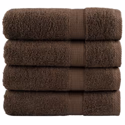 vidaXL Premium Soap Towels Hand Bath Towel 4 pcs Orange 600 gsm 100% Cotton - brown, 100 x 150 cm/ 4 pcs
