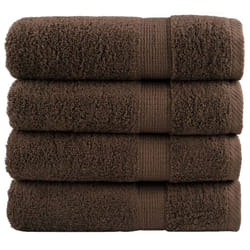 vidaXL Premium Soap Towels Hand Bath Towel 4 pcs Orange 600 gsm 100% Cotton - brown, 100 x 150 cm/ 4 pcs
