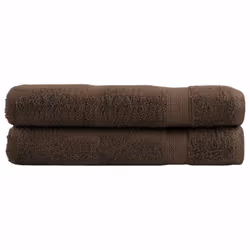 vidaXL Premium Sauna Towels Absorbent Bath Towel 2 pcs Grey 600gsm 100% Cotton - brown, 100 x 200 cm