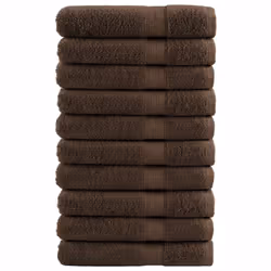 vidaXL Premium Sauna Towels Guest Bath Towel 10 pcs Grey 600gsm 100% Cotton - brown, 100 x 200 cm/ 10 pcs