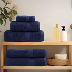 vidaXL Premium Sauna Towels Guest Bath Towel 10 pcs Grey 600gsm 100% Cotton - navy blue, 30 x 30 cm/ 2 pcs - Additional view 2