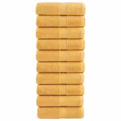 vidaXL Premium Sauna Towels Guest Bath Towel 10 pcs Gold 600gsm 100% Cotton - gold, 30 x 30 cm/ 10 pcs