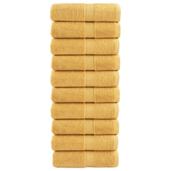 vidaXL Premium Sauna Towels Guest Bath Towel 10 pcs Gold 600gsm 100% Cotton - gold, 30 x 30 cm/ 10 pcs