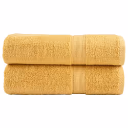 vidaXL Premium Sauna Towels Absorbent Bath Towel 2 pcs Grey 600gsm 100% Cotton - gold, 50 x 100 cm