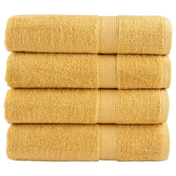 vidaXL Premium Hand Towels Shower Bath Towel Cream 600 gsm 100% Cotton - gold, 50 x 100 cm/ 4 pcs