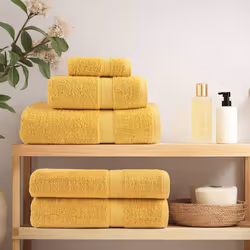 vidaXL Premium Hand Towels Shower Bath Towel Cream 600 gsm 100% Cotton - gold, 50 x 100 cm/ 4 pcs