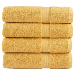 vidaXL Premium Sauna Towels Guest Bath Towel 10 pcs Gold 600gsm 100% Cotton - gold, 100 x 150 cm/ 4 pcs