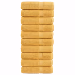 vidaXL Premium Sauna Towels Guest Bath Towel 10 pcs Gold 600gsm 100% Cotton - gold, 100 x 150 cm/ 10 pcs