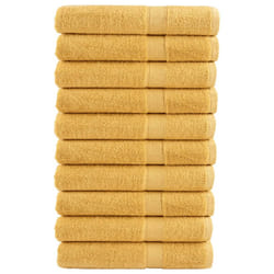 vidaXL Premium Sauna Towels Guest Bath Towel 10 pcs Gold 600gsm 100% Cotton - gold, 80 x 200 cm/ 10 pcs