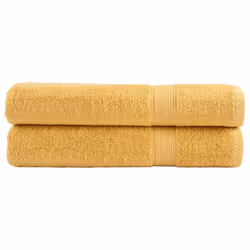 vidaXL Premium Sauna Towels Absorbent Bath Towel 2 pcs Grey 600gsm 100% Cotton - gold, 100 x 200 cm