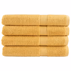 vidaXL Premium Sauna Towels Guest Bath Towel 10 pcs Gold 600gsm 100% Cotton - gold, 100 x 200 cm/ 4 pcs