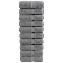 vidaXL Premium Hand Towels Shower Bath Towel Cream 600 gsm 100% Cotton - grey, 30 x 30 cm/ 10 pcs